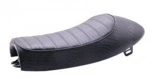 Crocodile Leather Retro Motorcycle CG125 Seat Cushion Length 53CM CAFE RACER BRAT